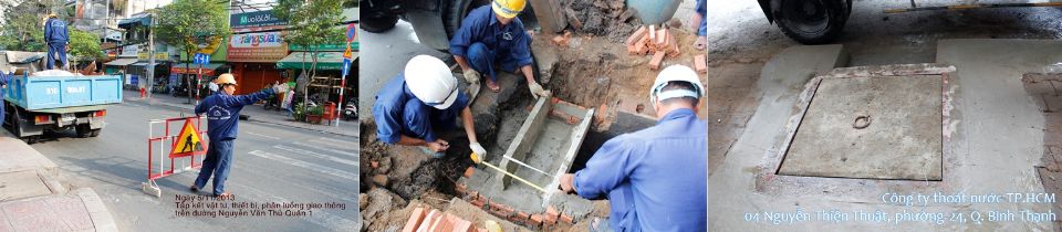 Thi công đấu nối cống thoát nước đô thị