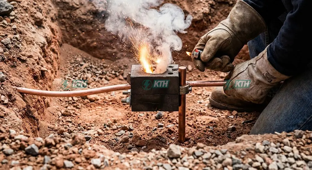 Thi Công Mối Hàn Hóa Nhiệt Tiếp Địa