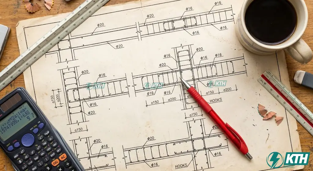 Bản Vẽ Kết Cấu Là Gì? 5 Lỗi Thi Công "Chết Người" Cần Tránh (2026) 2 Chi tiết các ký hiệu bản vẽ kết cấu móng dầm sàn và cách đọc thông số cốt thép Φ, a, L trên hồ sơ thiết kế.