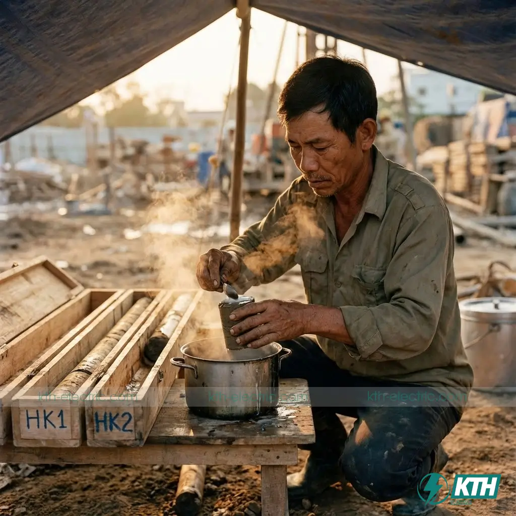 TCVN 9437:2012 - Tiêu Chuẩn Khoan Thăm Dò Địa Chất & Link Tải 3 Quy trình bọc nến bảo quản mẫu đất nguyên dạng tại hiện trường để giữ độ ẩm theo TCVN.