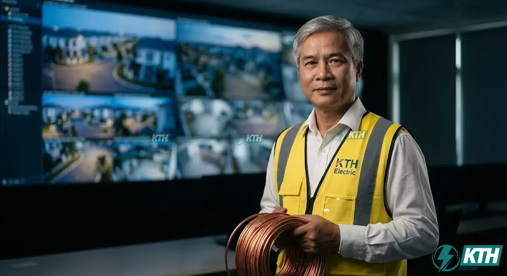 Chuyên gia Đỗ Tấn Tuấn của KTH Electric tư vấn giải pháp cáp tín hiệu lõi đồng nguyên chất chống nhiễu cho hệ thống camera.