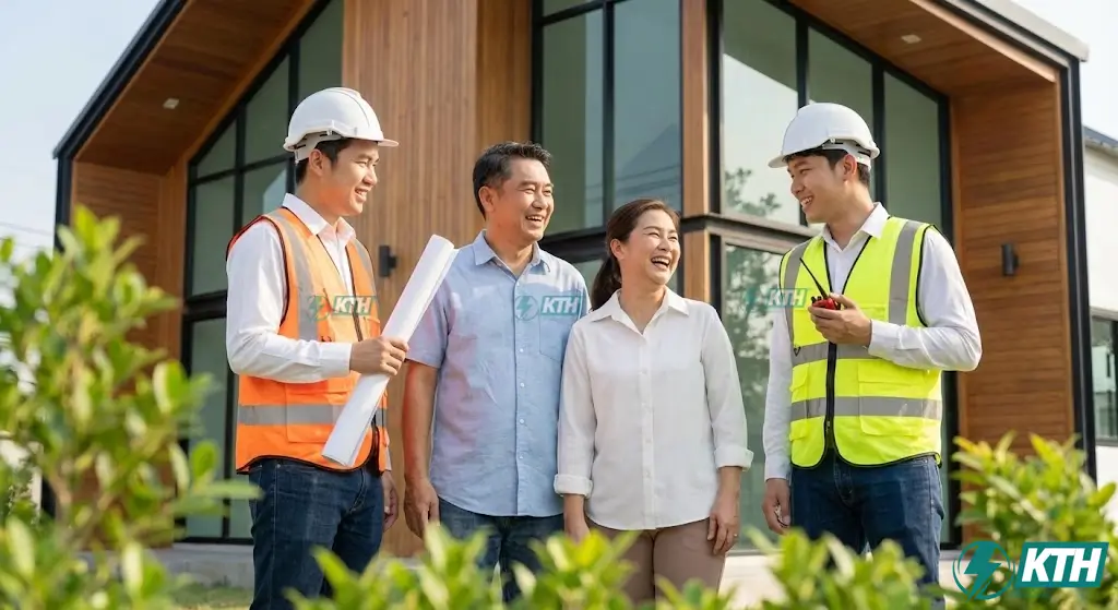 Đội ngũ kỹ sư tư vấn giám sát KTH Electric bàn giao công trình hoàn thiện cho chủ đầu tư tại TPHCM.