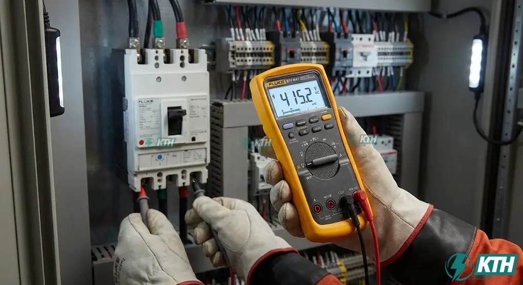 Hướng Dẫn Lắp Đặt Hệ Thống Điện Công Nghiệp: Quy Trình 8 Bước Chuẩn TCVN 5 Sử dụng máy đo chuyên dụng kiểm tra thông số dòng điện và điện áp trước khi nghiệm thu bàn giao hệ thống điện cho chủ đầu tư.