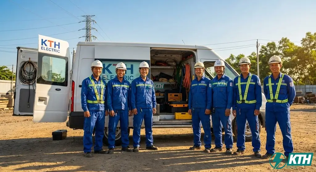 Đội ngũ kỹ sư và thợ thi công chuyên nghiệp của KTH Electric sẵn sàng phục vụ lắp đặt âm thanh tại TP.HCM.