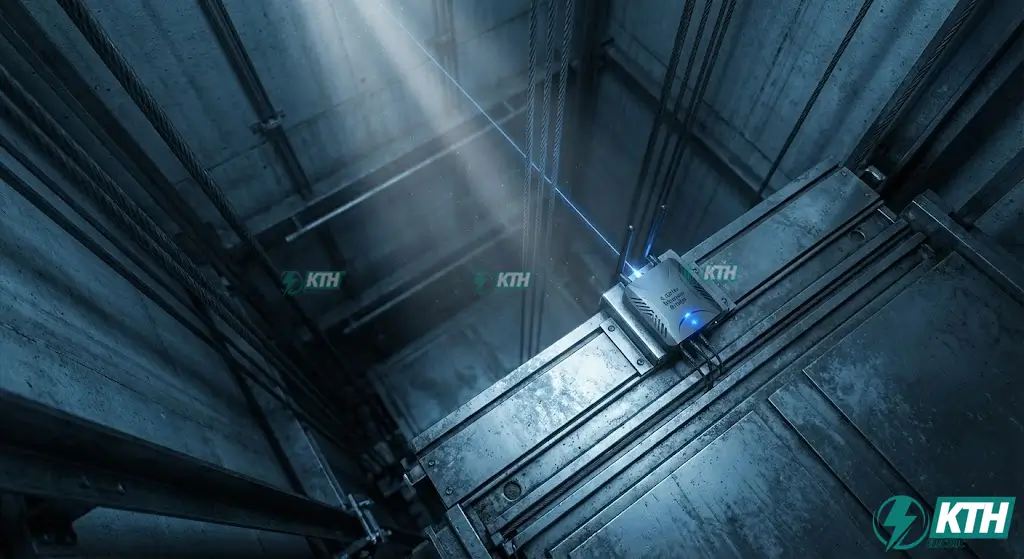 Sơ đồ lắp đặt bộ thu phát tín hiệu camera không dây 5.8GHz cho thang máy tốc độ cao 7m/s tại tòa nhà Bitexco.