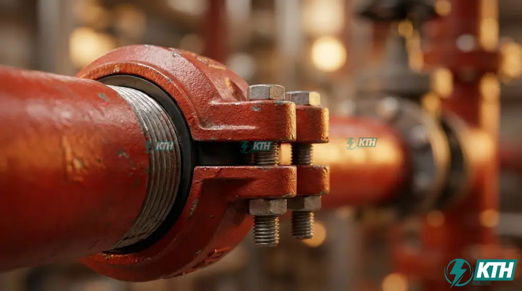 Thi công đường ống cứu hỏa sử dụng khớp nối rãnh victaulic và ống thép tráng kẽm chịu áp lực cao