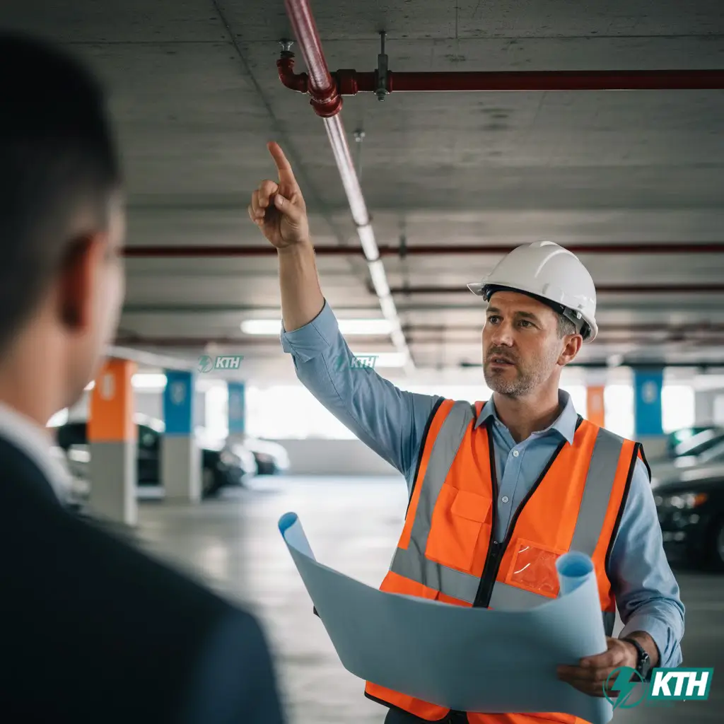 Kỹ sư KTH Electric khảo sát hiện trạng và tư vấn thiết kế hệ thống pccc cho trạm sạc