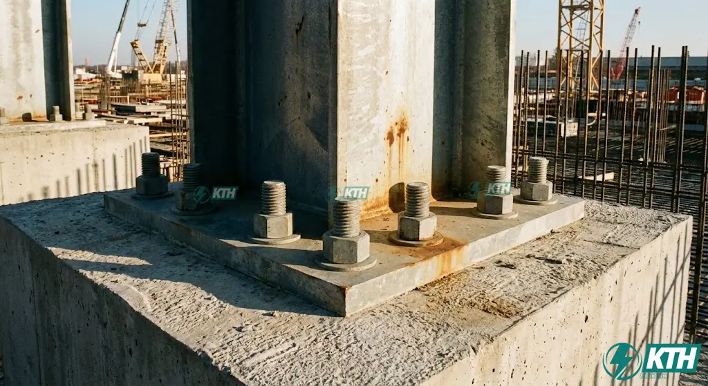 10+ Mẫu Bản Vẽ Kết Cấu Thép Nhà Xưởng (File CAD Full) & Cách Đọc 2026 5 Lỗi định vị bu lông neo chân cột thép thường gặp khi thi công nhà thép tiền chế.