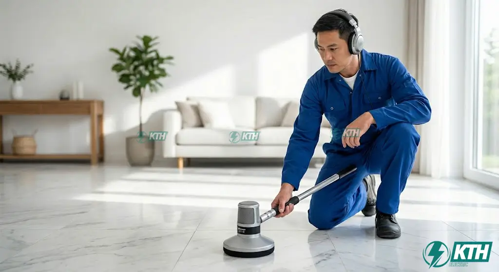 Dịch vụ dò tìm rò rỉ nước uy tín sử dụng máy siêu âm đường ống chuyên dụng xác định chính xác điểm vỡ