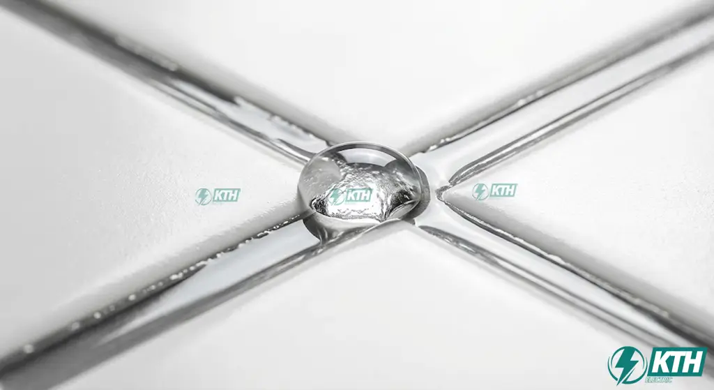 Bề mặt đường ron men sứ sau khi hoàn thiện: Bóng mịn, chống thấm tuyệt đối và dễ dàng vệ sinh.