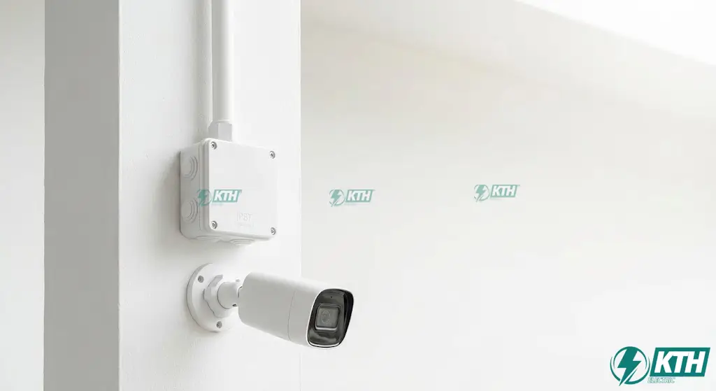 Mẫu thi công dây camera đi trong ống gen vuông