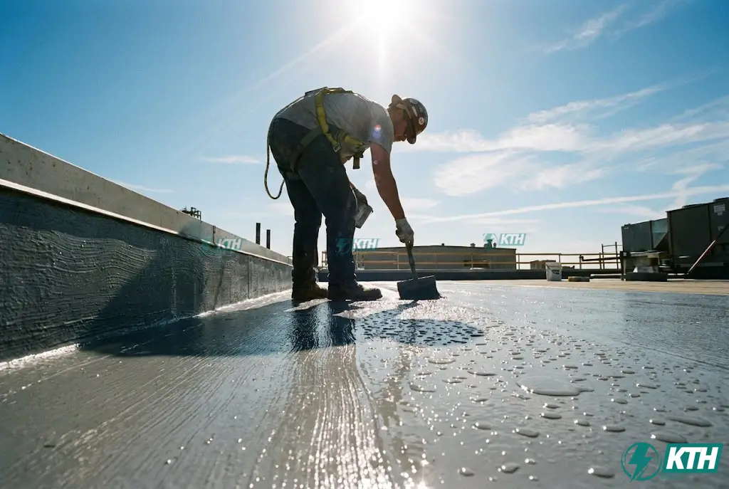 Dịch vụ thi công sơn chống thấm sân thượng tại Quảng Ngãi - Giải pháp màng bảo vệ kép ngăn nước tuyệt đối cho mùa mưa.