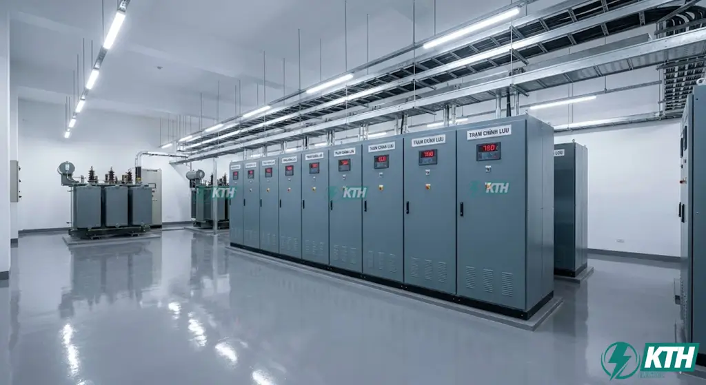 Hệ thống trạm chỉnh lưu công suất lớn cấp nguồn DC 750V cho tuyến đường sắt đô thị Metro và nhà máy công nghiệp.