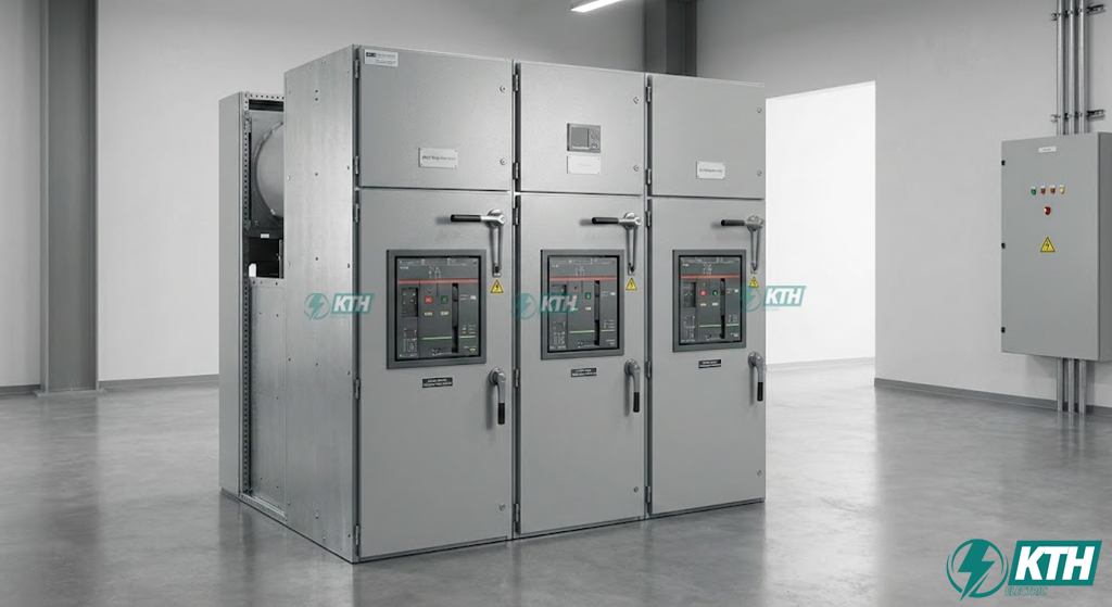 Tủ RMU 24kV: Cấu Tạo, Nguyên Lý & Hướng Dẫn Chọn (2026) 1 Hình ảnh thực tế tủ RMU 24kV 3 ngăn CCF lắp đặt trong trạm biến áp phân phối hạ thế.
