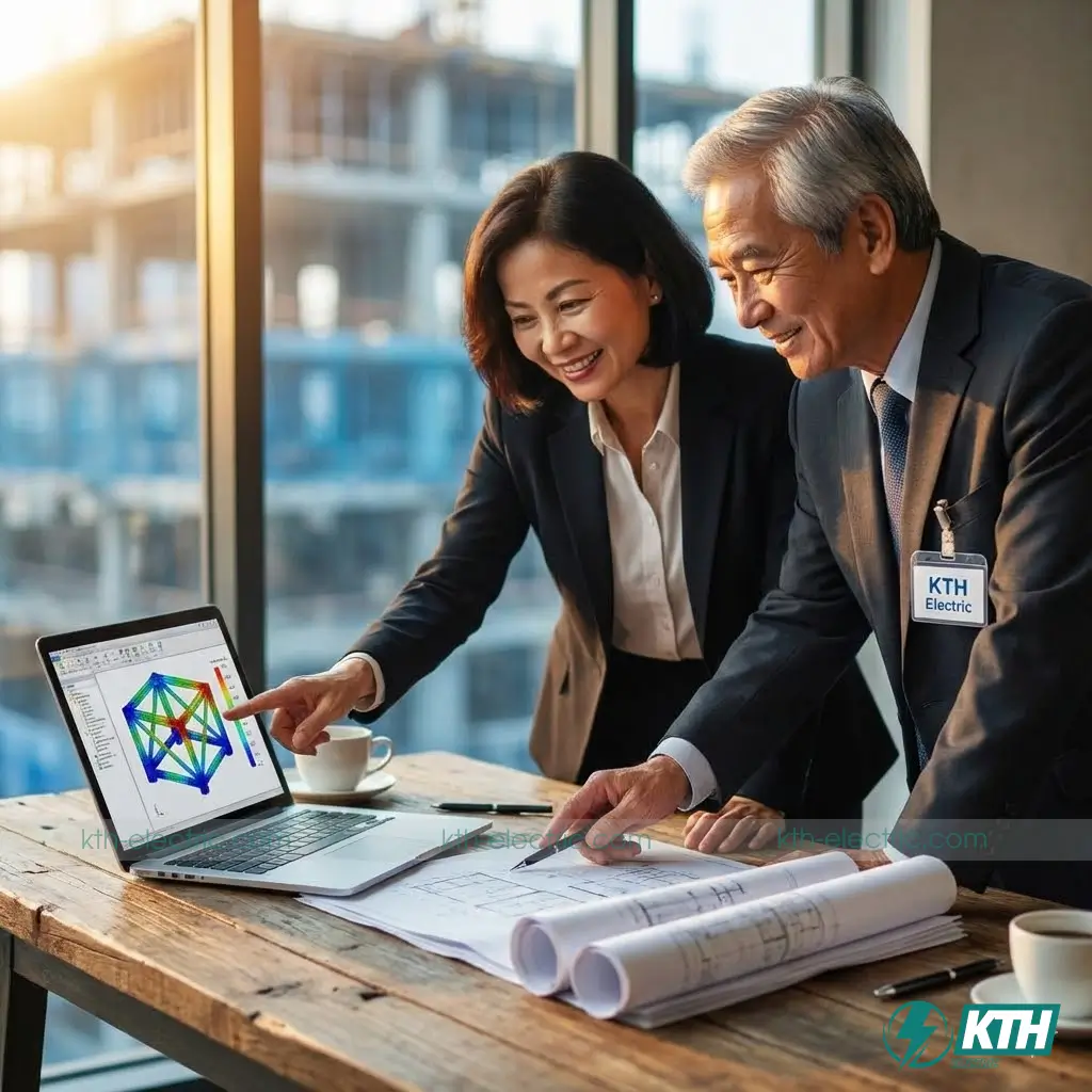 Chuyên gia KTH Electric tư vấn giải pháp gia cố và báo cáo kiểm định cho chủ đầu tư.