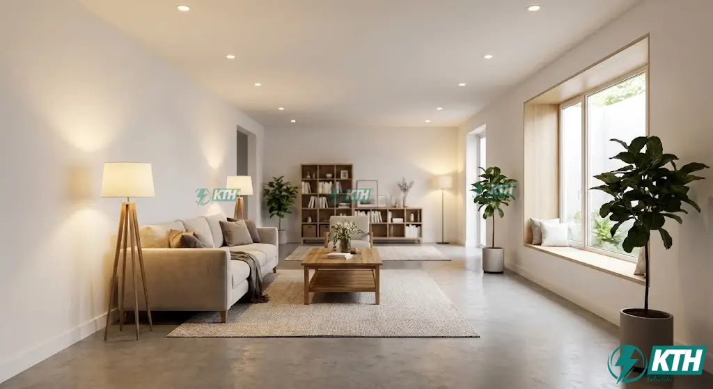 Tường nhà khô ráo sạch đẹp sau khi được xử lý chống thấm ngược triệt để.